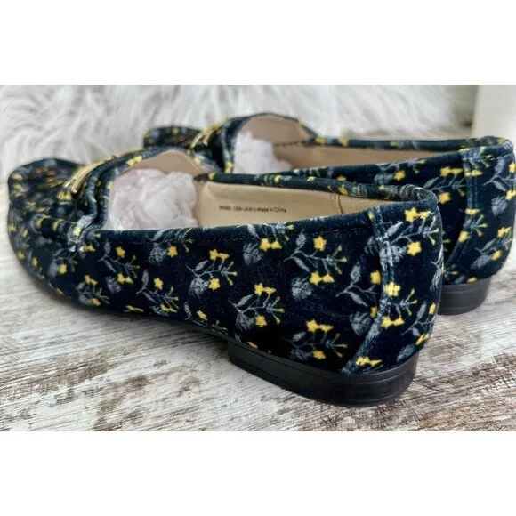 CABI Velvet Loafer Women’s Size 8 Blue/Yellow Horsebit Carnaby Floral 6005 EUC! - Picture 7 of 11